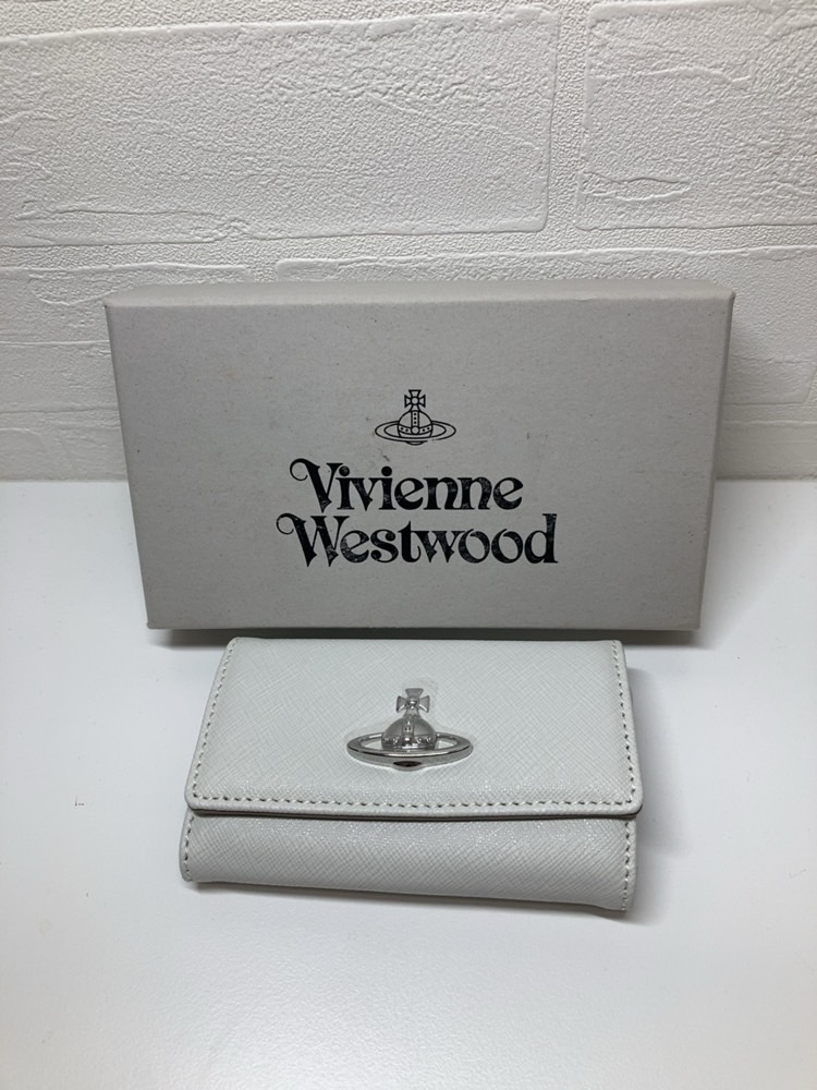 ★【美品】VivienneWestwood ヴィヴィアンウエストウッド キーケース 未使用品 レザー ベージュ BEIGE ホワイト系 箱あり 拍卖