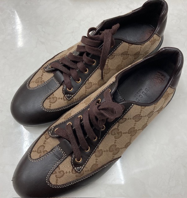 ☆ブランド 大特価☆【 GUCCI 靴 茶色 37 1/2 G 270105】グッチ 中古 使用品 シューズ ファッション ブラウン GG キャンバス 154拍卖