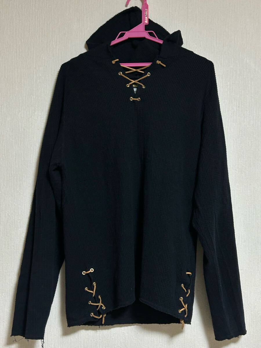 CONQUEST コンクエスト レースアップ ワッフル地プルオーバーパーカー拍卖