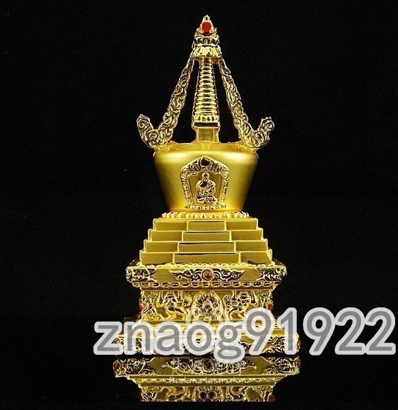 1個 チベット仏教用品 銅合金仏舎利塔 仏塔 菩提塔 YLH614拍卖