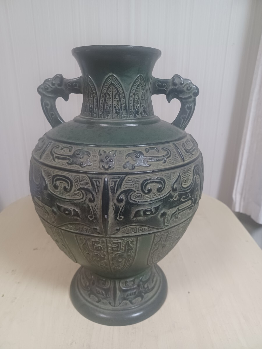 ● 青銅製 花瓶 花器 花入 時代物 壺 唐物 置物●50 拍卖