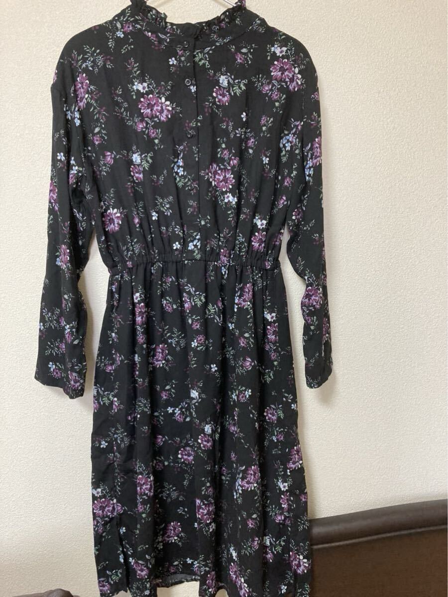 Newlyme /花柄ロングワンピース/ブラック/Mサイズ/1度使用拍卖
