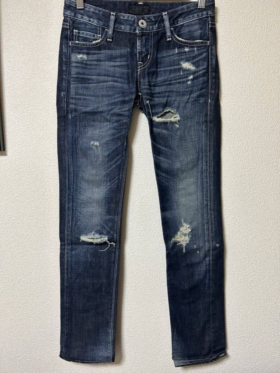 moussy/マウジー/ヴィンテージ/ダメージ入りデニムパンツ/サイズ24/タグなし、未使用拍卖