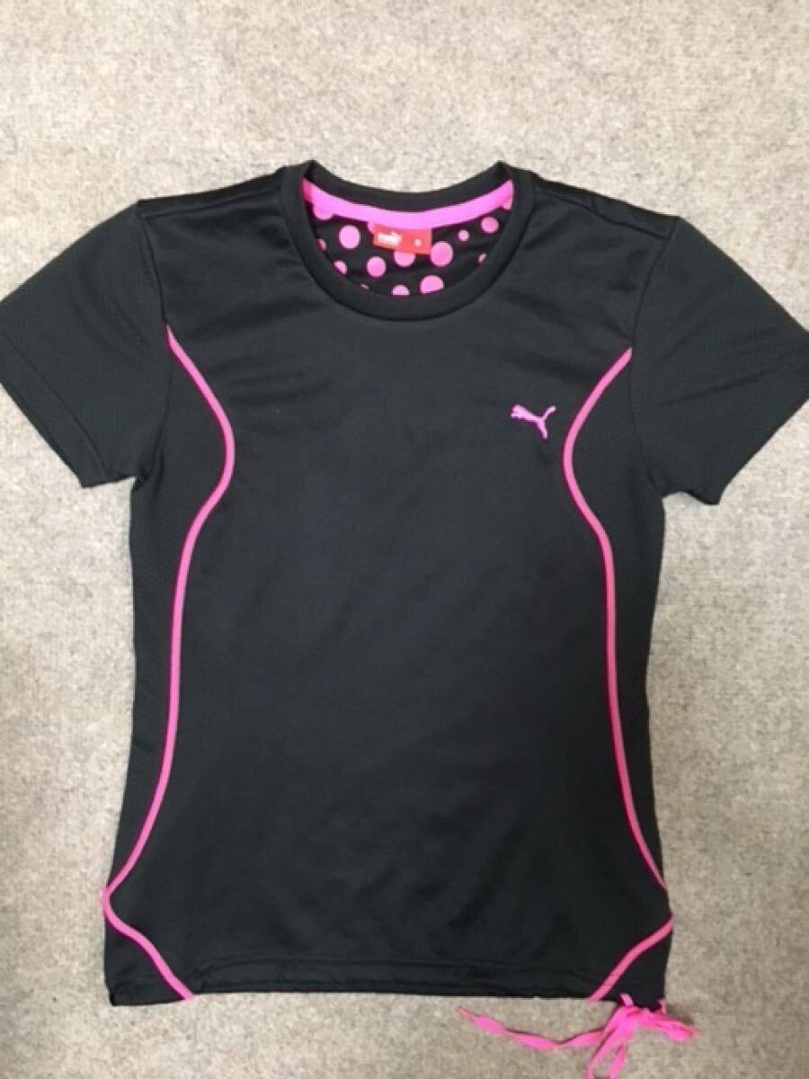 PUMA/プーマ/ランニング/フィットネス/半袖Tシャツ/ブラック×ピンク/Sサイズ/未使用拍卖