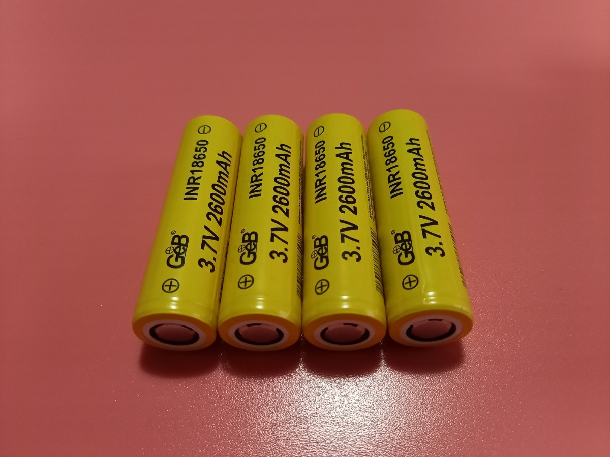 18650充電バッテリー 2600mAh フラットタイプ 4個拍卖