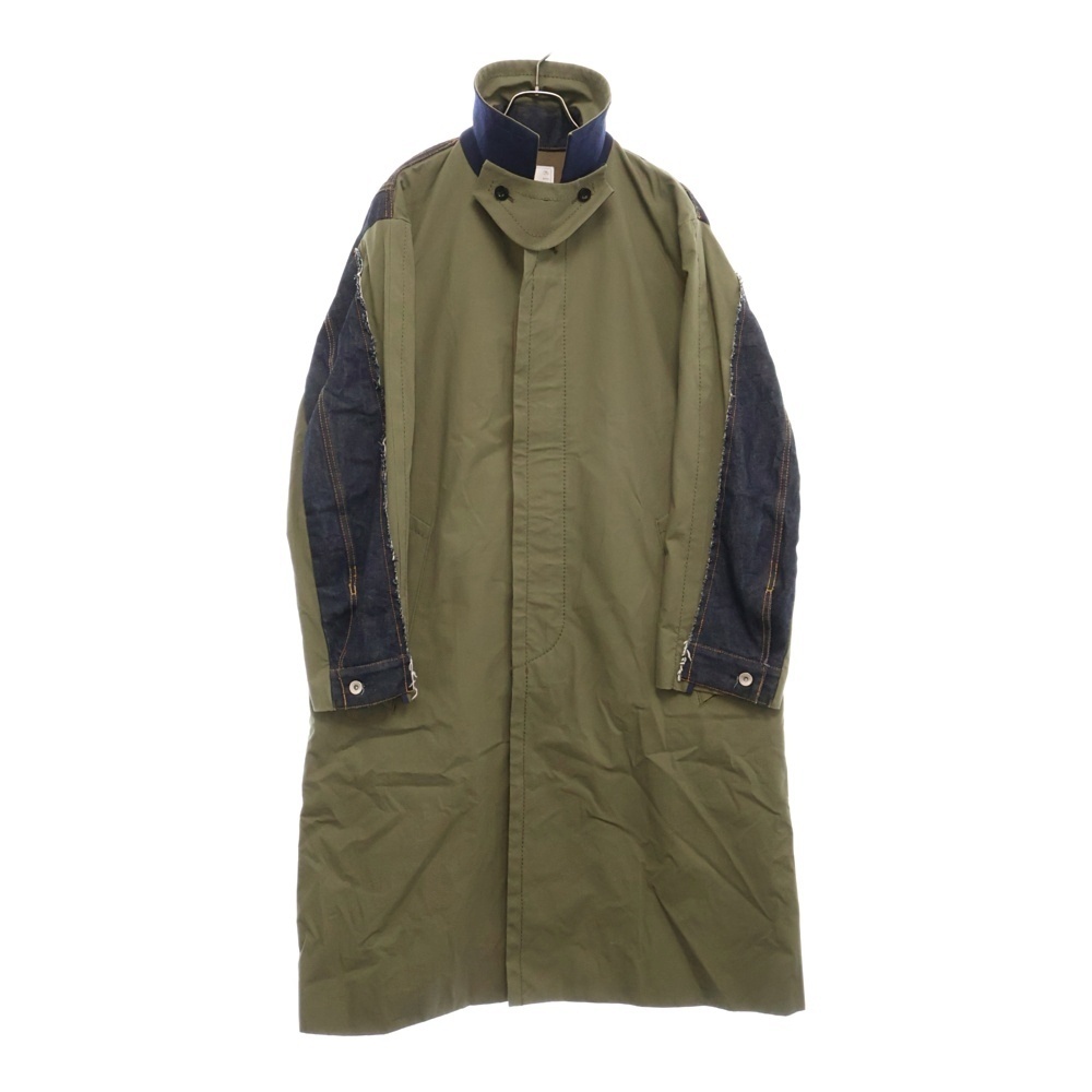 Sacai サカイ 【SAMPLE】 20AW 再構築 デニム ミリタリードッキングコート カーキ/インディゴ拍卖