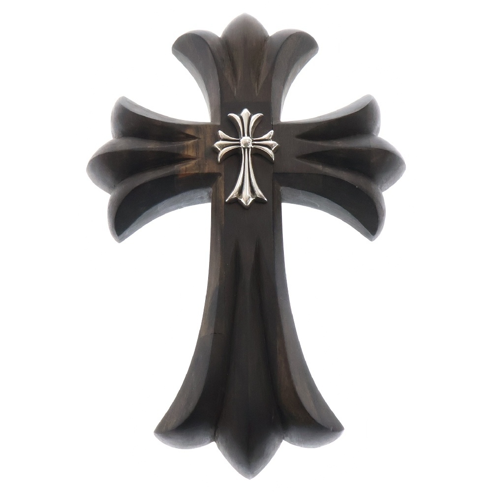 CHROME HEARTS クロムハーツ EBONY CROSS スモールCHクロス付き エボニー壁掛けオブジェ シルバー拍卖