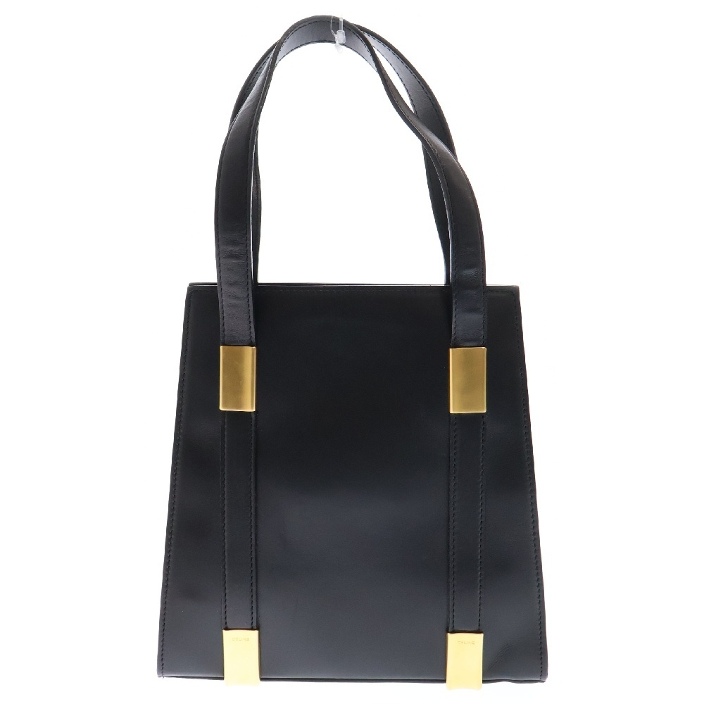 CELINE セリーヌ ハンドバッグ トートバッグ ブラック ゴールド金具 レザー ヴィンテージ拍卖