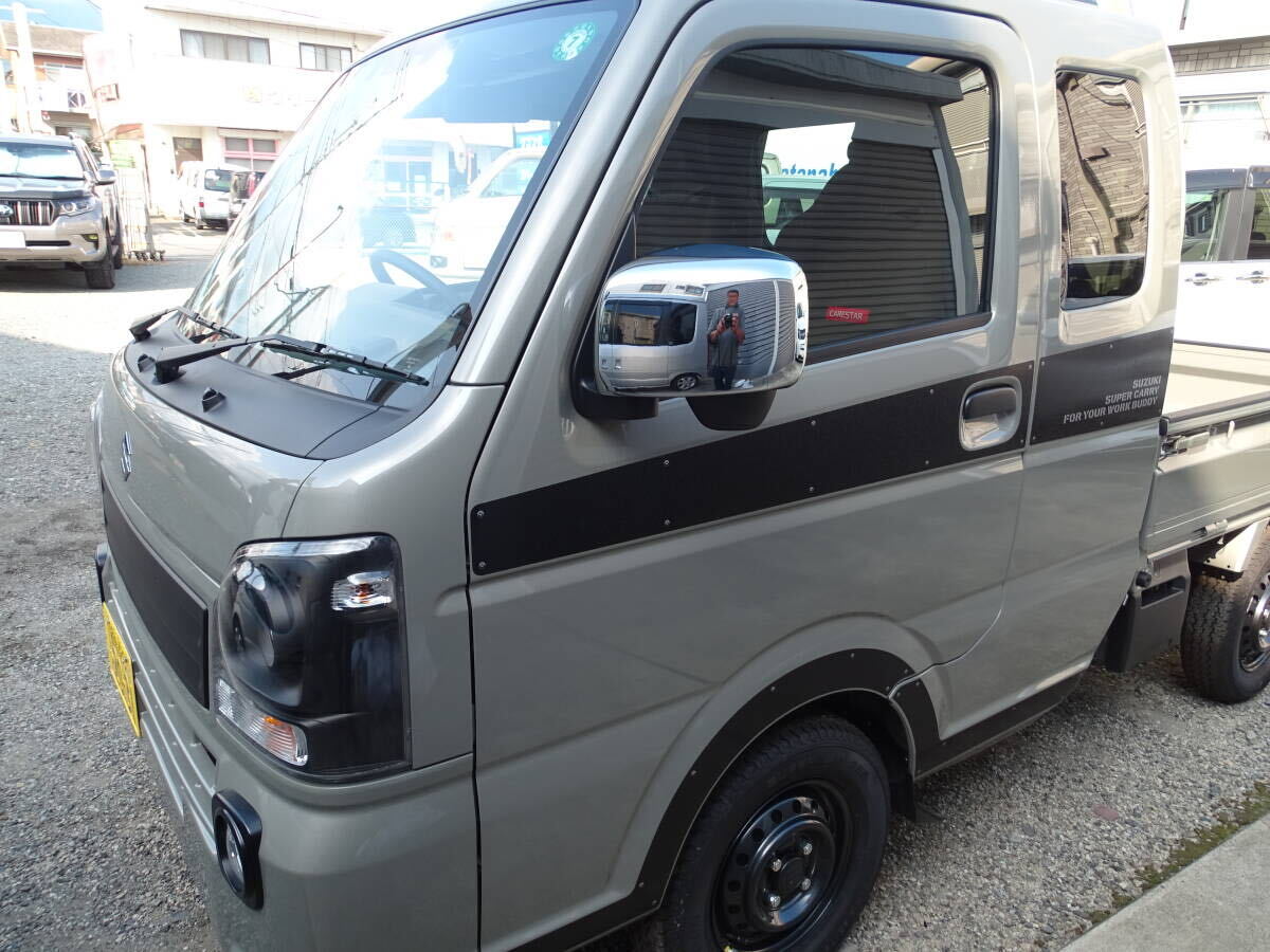 商品製造工場紹介動画付 スズキ ドアミラーカバー 鏡面メッキ キャリイトラック スーパーキャリィ 7型モデル以降対応 DA16T 共通設計拍卖