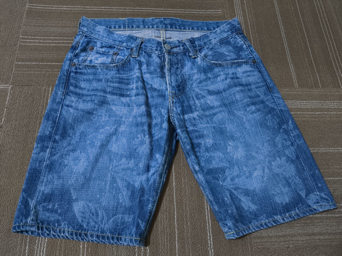 サイズ:M 美品 定価:2万超え 日本製 TMT ティーエムティー ヴィンテージ加工 ストレッチ デニム ショーツ インディコ拍卖