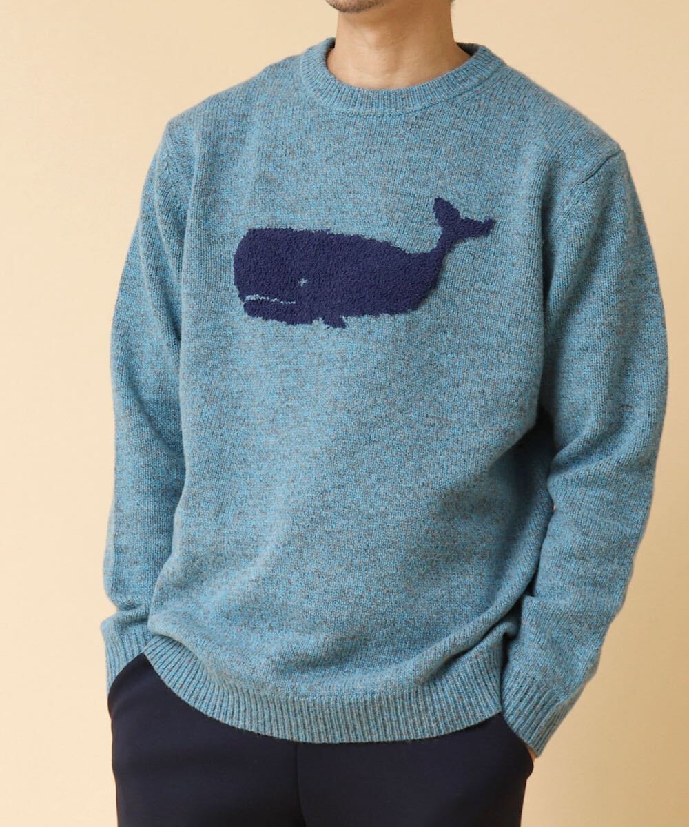 新品 NOLLEY'S クジラインターシャ クルーネックニット L / ノーリーズ セーター拍卖