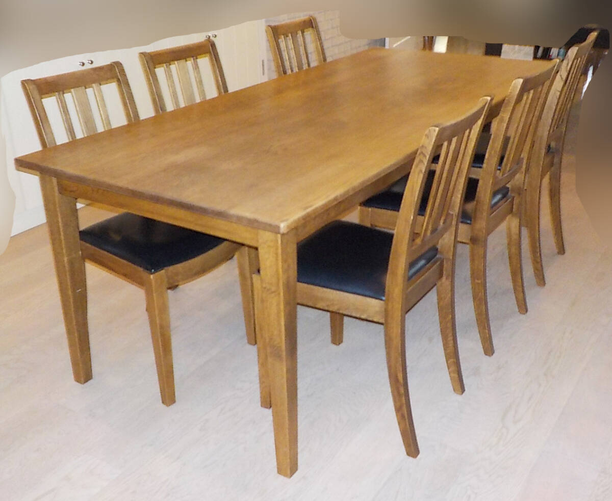 お引取り限定 展示場 展示品 北欧家具 ダイニングテーブル 食卓テーブル ミーティングテーブル チーク 無垢材 2000x900 6人掛け拍卖