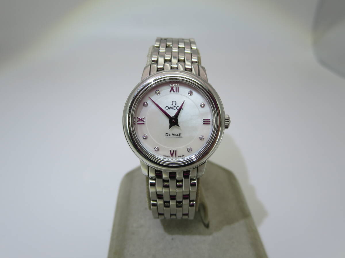 ☆オメガ デビル シェル ダイヤ 8P QZ SS レディース 腕周約15.0㎝位 中古 ブレス ☆拍卖