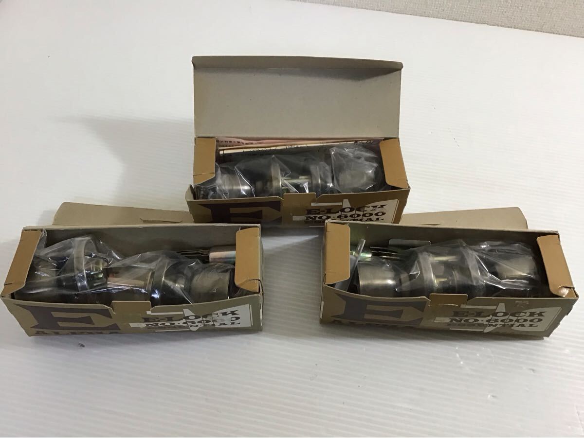 ALPHA/アルファ ドアノブ 60U15TR US5P 3個セット No.6000 EーLOCK 空錠 ブロンズ 握り玉拍卖