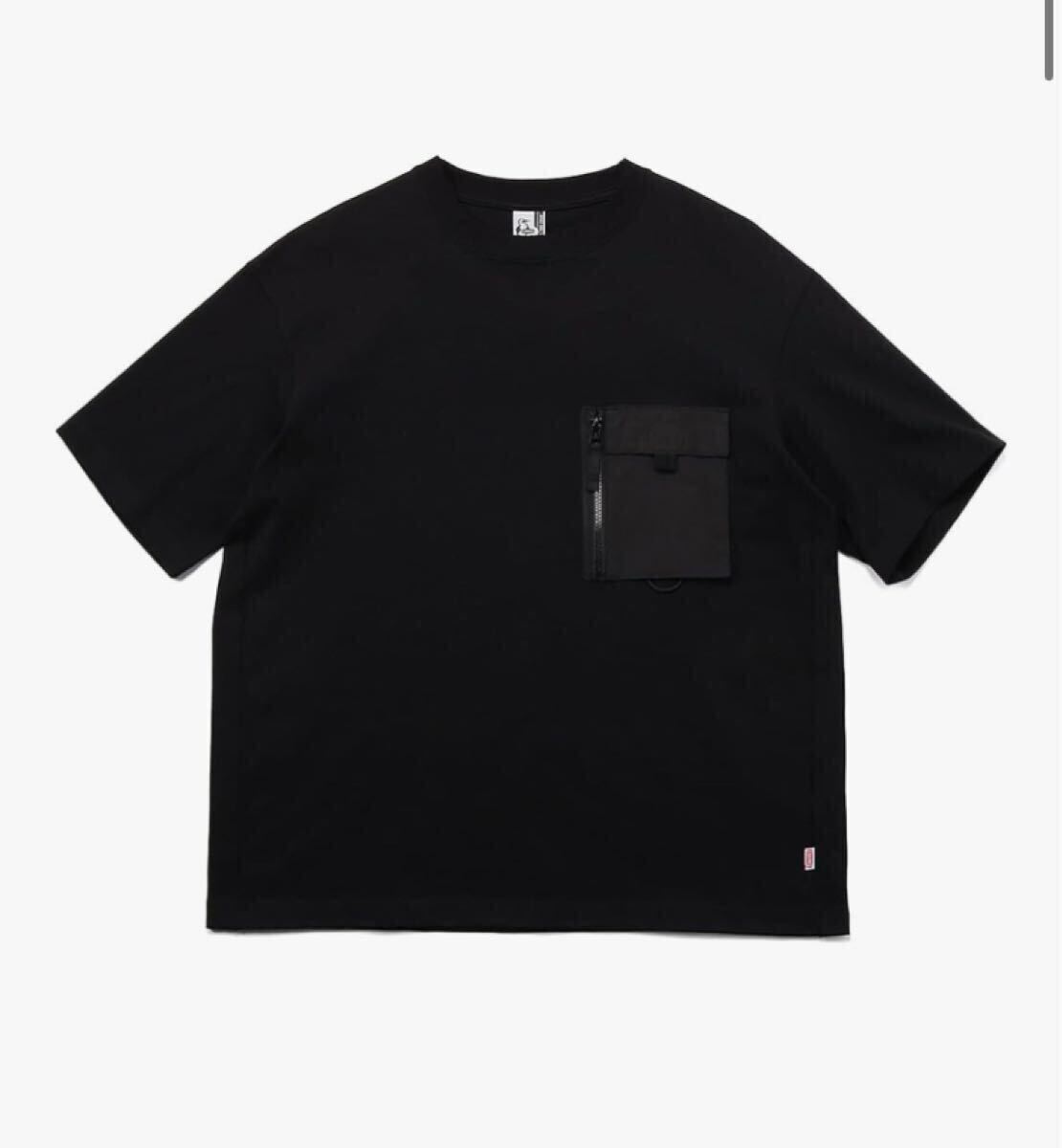 新品チャムスCHUMS ヘビーウエイトジップポケット半袖TシャツHeavy Weight Zip Pocket T-Shirtオーバーサイズブラックレディース黒拍卖