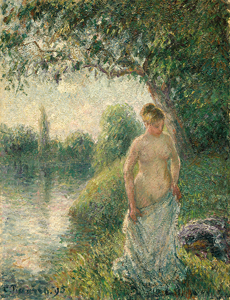 複製絵画 キャンバスアート 世界の名画 ピサロ 「水浴する女」 サイズ 20号拍卖