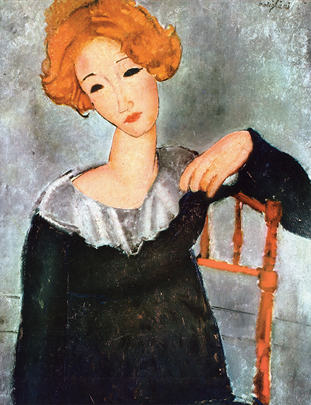 複製絵画 キャンバスアート 世界の名画 モディリアニ 「赤毛の女性」 サイズ 10号拍卖