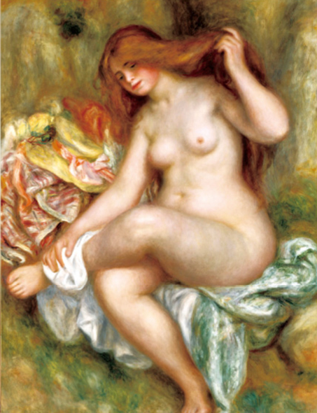 複製絵画 キャンバスアート 世界の名画 ピエール・オーギュスト・ルノワール 「 座る浴女 」 サイズ 20号拍卖