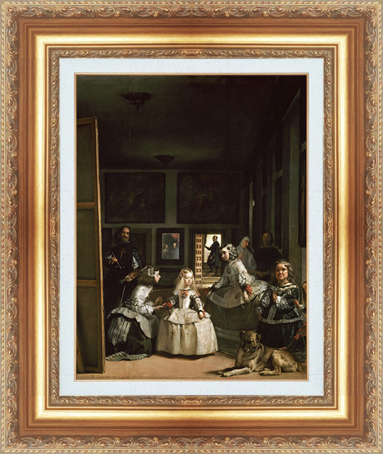 複製絵画 額装品 世界の名画 ベラスケス 「女官たち」 サイズ 15号拍卖