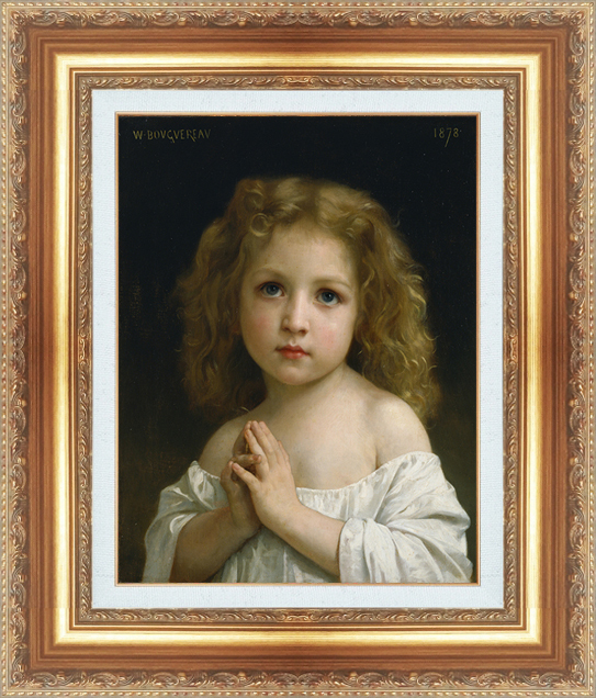 複製絵画 額装品 世界の名画 ウィリアム・アドルフ・ブグロー 「 Little Girl 」 サイズ 8号拍卖