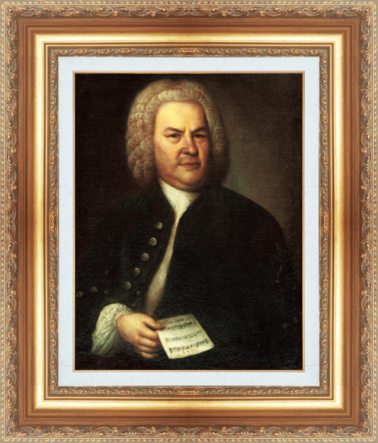 複製絵画 額装品 世界の名画 ハウスマン 「 バッハ 」 サイズ 3号拍卖