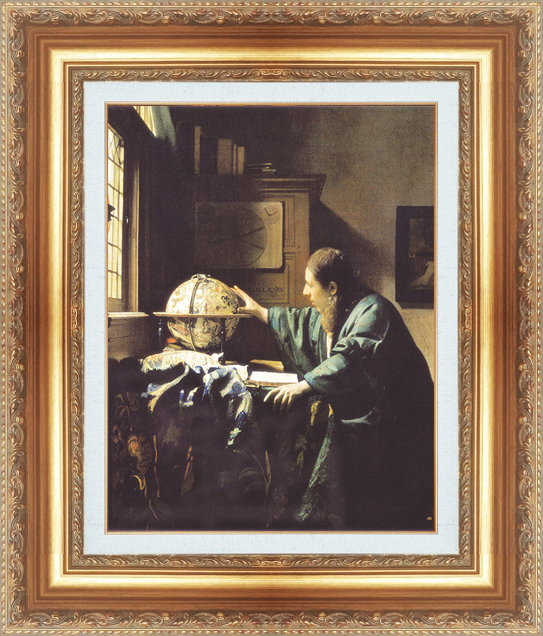 複製絵画 額装品 世界の名画 ヨハネス・フェルメール 「 天文学者 」 サイズ 15号拍卖