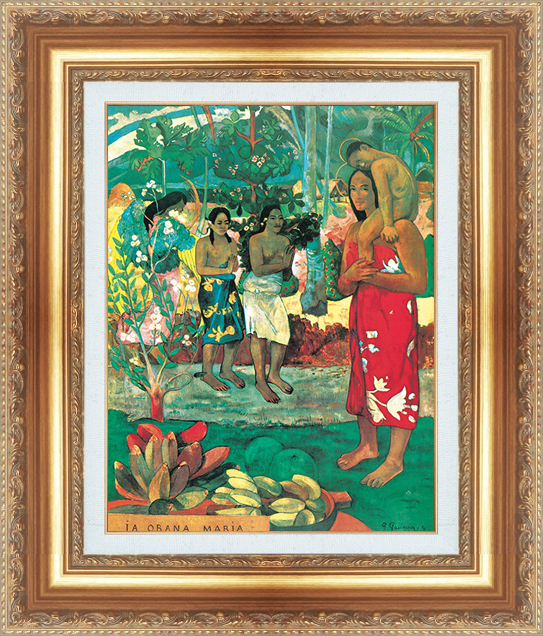 複製絵画 額装品 世界の名画 ポール・ゴーギャン 「 イアオラナマリア 」 サイズ 8号拍卖