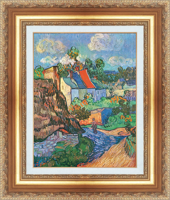 複製絵画 額装品 世界の名画 ヴィンセント・ヴァン・ゴッホ 「 オーベルの家 」 サイズ 6号拍卖