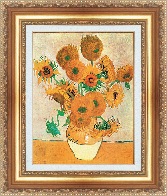 複製絵画 額装品 世界の名画 ヴィンセント・ヴァン・ゴッホ 「 ひまわり 」 サイズ 20号拍卖