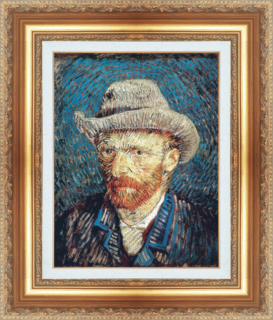 複製絵画 額装品 世界の名画 ヴィンセント・ヴァン・ゴッホ 「 自画像 」 サイズ 3号拍卖