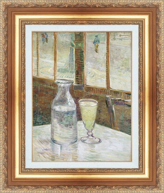 複製絵画 額装品 世界の名画 ヴィンセント・ヴァン・ゴッホ 「 アブサンのある静物 」 サイズ 10号拍卖