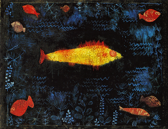 複製絵画 キャンバスアート 世界の名画 パウルクレー 「黄金の魚」 サイズ 15号拍卖