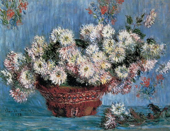 複製絵画 キャンバスアート 世界の名画 クロード・モネ 「菊の花束」 サイズ 20号拍卖