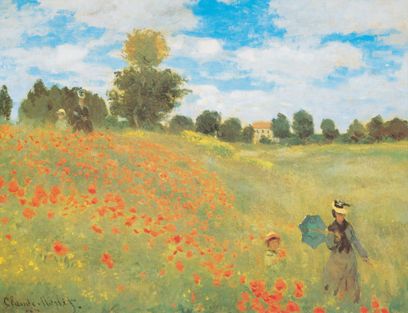 複製絵画 キャンバスアート 世界の名画 クロード・モネ 「ひなげし」 サイズ 10号拍卖