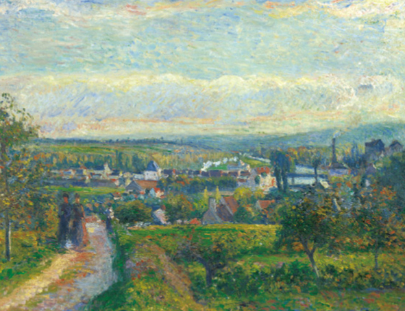 複製絵画 キャンバスアート 世界の名画 ピサロ 「サントゥアンロモンの眺望」 サイズ 10号拍卖