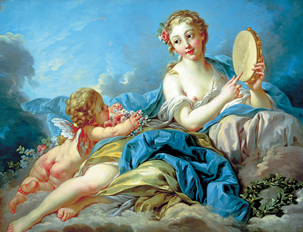 複製絵画 キャンバスアート 世界の名画 フランソワ・ブーシェ 「女神テルプシコレ」 サイズ 6号拍卖