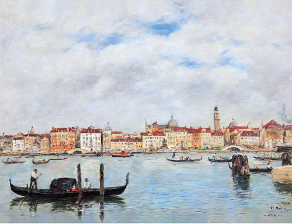 複製絵画 キャンバスアート 世界の名画 ブーダン 「 ヴェニス 」 サイズ 10号拍卖