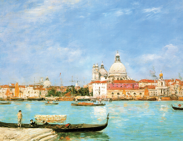 複製絵画 キャンバスアート 世界の名画 ブーダン 「 ベネチアの風景 」 サイズ 25号拍卖
