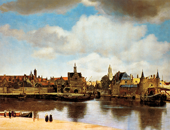 複製絵画 キャンバスアート 世界の名画 ヨハネス・フェルメール 「 デルフトの眺望 」 サイズ 6号拍卖