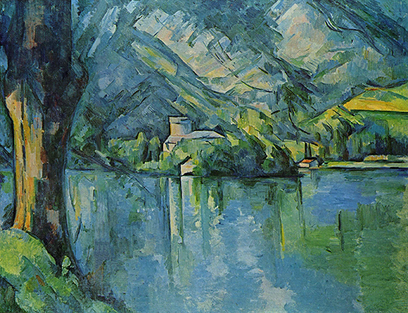 複製絵画 キャンバスアート 世界の名画 ポール・セザンヌ 「 アヌシー湖 」 サイズ 6号拍卖