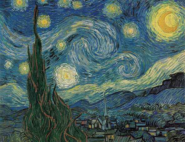 複製絵画 キャンバスアート 世界の名画 ヴィンセント・ヴァン・ゴッホ 「 星月夜 」 サイズ 10号拍卖