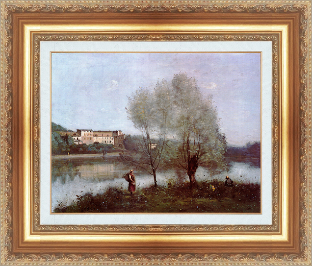 複製絵画 額装品 世界の名画 ジャン・バティスト・カミーユ・コロー 「 ビルダブレ 」 サイズ 20号拍卖