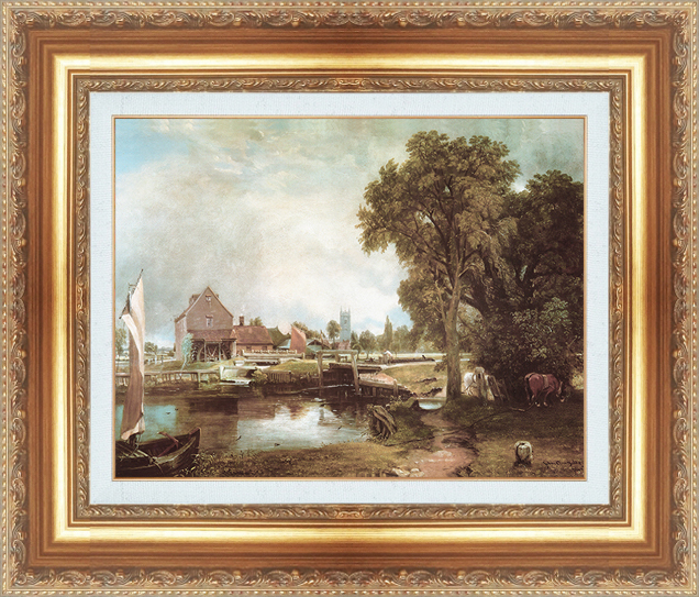 複製絵画 額装品 世界の名画 ジョン・コンスタブル 「 デッドハムの水門と水車場 」 サイズ 10号拍卖