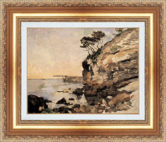 複製絵画 額装品 世界の名画 ポール・セザンヌ 「 夜の頃のエスタック 」 サイズ 8号拍卖