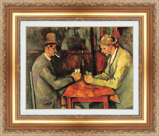 複製絵画 額装品 世界の名画 ポール・セザンヌ 「 トランプをする人々 」 サイズ 3号拍卖