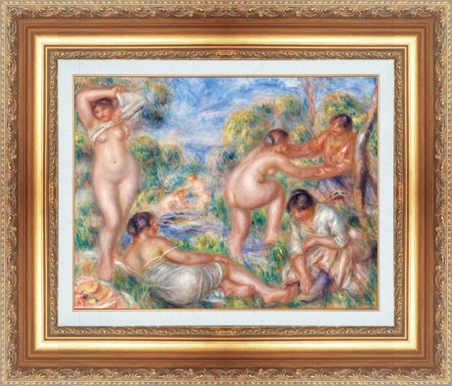 複製絵画 額装品 世界の名画 ピエール・オーギュスト・ルノワール 「 浴女たち 」 サイズ 6号拍卖