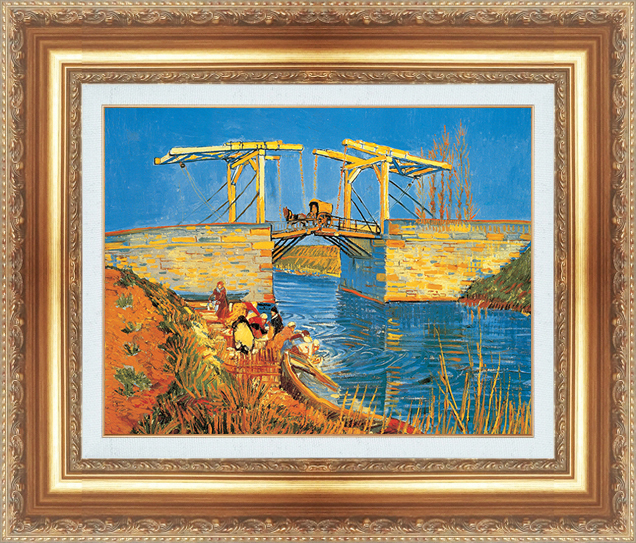複製絵画 額装品 世界の名画 ヴィンセント・ヴァン・ゴッホ 「 アルルの道橋 」 サイズ 10号拍卖