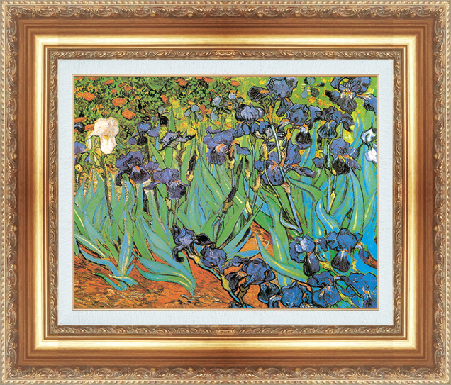 複製絵画 額装品 世界の名画 ヴィンセント・ヴァン・ゴッホ 「 アイリス 」 サイズ 8号拍卖