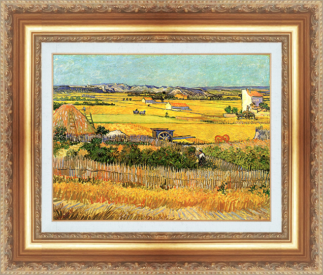 複製絵画 額装品 世界の名画 ヴィンセント・ヴァン・ゴッホ 「 収穫 」 サイズ 10号拍卖