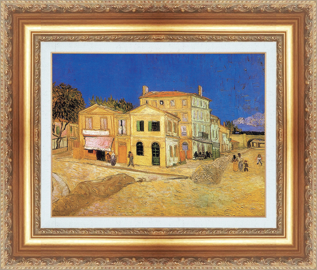 複製絵画 額装品 世界の名画 ヴィンセント・ヴァン・ゴッホ 「 アルルの黄色い家 」 サイズ 3号拍卖